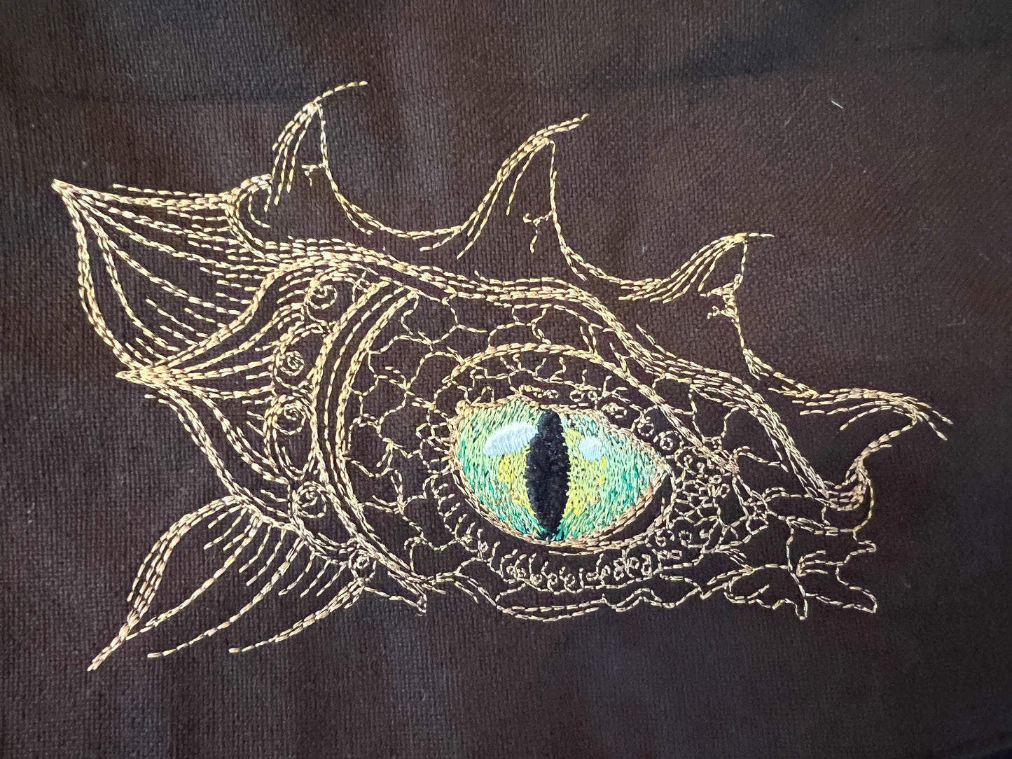 Umhängetasche Braun mit Drachenauge
